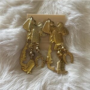Gold-toned Cowgirl Earrings